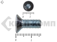 Винт потайной с внутр. шестигр., полная резьба, цинк DIN 7991 8х16 пр.8.8 Фасовка МОСКРЕП (200шт)