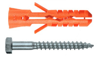 Дюбель 12х60/ 8х80 MN-SS, с шурупом-шестигран, нейлон (10 шт)