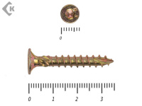 Саморезы Конструкционные, потай Torx, желтый цинк  4.0х 35 мм ПРОФИ HIMTEX (50 шт)