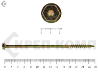 Саморезы по дереву желтые, шестигранные Torx 12х280 мм (50 шт)