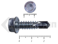 Саморез кровельный цинк 7мкм, без шайбы, 6,3х25 К КРЕП-КОМП (20шт)