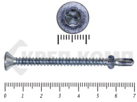 Саморезы Конструкционные, потай Torx, цинк с нарез. ушками на наконечнике 5.5х70 (100 шт)