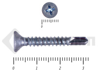 Саморез потай, цинк 4.8 x 32 сверло, DIN 7504P (50шт)