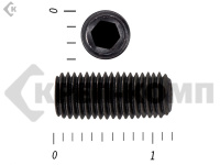 Винт установочный с внутр.шестигранником DIN 913 3х12 пр.12.9 тупой конец,черный МОСКРЕП(200шт.) Р