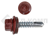 Саморез кровельный 5,5х25 RAL3009, оксидно-красный К КРЕП-КОМП (250шт) Фасовка