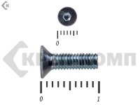 Винт потайной с внутр. шестигр., полная резьба, цинк DIN 7991 3х10 пр.8.8 МОСКРЕП (50шт) 