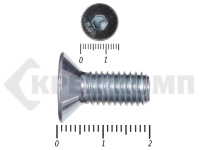 Винт потайной с внутр. шестигр., полная резьба, цинк DIN 7991 8х20 пр.8.8 Фасовка МОСКРЕП (200шт)