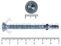 Саморезы Конструкционные, потай Torx, цинк с нарез. ушками на наконечнике 6.3х70 HIMTEX (150 шт)