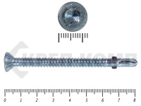 Саморезы Конструкционные, потай Torx, цинк с нарез. ушками на наконечнике 6.3х80 HIMTEX (100 шт)