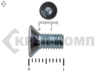 Винт потайной с внутр. шестигр., полная резьба, цинк DIN 7991 8х10 пр.8.8 Фасовка МОСКРЕП(200шт)