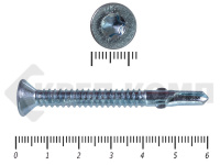 Саморезы Конструкционные, потай Torx, цинк с нарез. ушками на наконечнике 6.3х60 HIMTEX (200 шт)