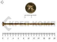 Саморезы Конструкционные, потай Torx, желтый цинк  10х200 мм (50 шт) 