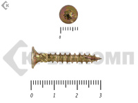 Саморезы Конструкционные, потай Torx, желтый цинк  3.5х 20 мм ПРОФИ HIMTEX (500 шт)