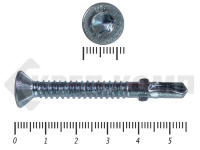 Саморезы Конструкционные, потай Torx, цинк с нарез. ушками на наконечнике 6.3х55 HIMTEX (200 шт)
