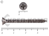 Саморез потай нержавейка PH DIN 7982 А2, универсал 3,9х38 (500 шт.)