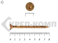 Саморезы Конструкционные, потай Torx, желтый цинк  6.0х 80 мм ПРОФИ HIMTEX (200 шт)