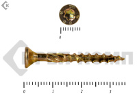 Саморезы Конструкционные, потай Torx, желтый цинк  4.5х 35 мм (20 шт) 