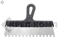 Шпатель 300 мм, фасадный, зуб 10х10 нержавеющая сталь пластмассовая ручка "EUROTEX" (1 шт.)