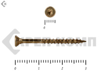 Саморезы Конструкционные, потай Torx, желтый цинк  3.0х 30 мм (500 шт) 