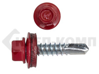 Саморез кровельный 5,5х25 RAL3003, красный рубин К КРЕП-КОМП (250шт) Фасовка