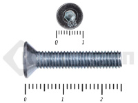 Винт потайной с внутр. шестигр., полная резьба, цинк DIN 7991 5х25 пр.8.8 Фасовка МОСКРЕП (500шт)