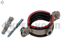 Трубный хомут в упаковке 1 1/4 М8, шпилька 8х80/гайка М8/дюбель 10*50 (1уп.)