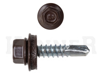 Саморез кровельный 5,5х25 RAL8017, тёмно-коричневый Kn KENNER (250шт) Фасовка