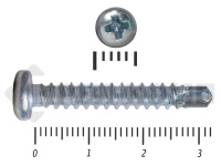 Саморез с полукруглой головкой, сверло DIN 7504N 2,9х32 МОСКРЕП (1000шт)