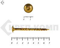 Саморезы с прессшайбой Torx, по дереву, желтый цинк  6.0х 70 мм (200 шт)