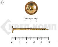 Саморезы с прессшайбой Torx, по дереву, желтый цинк  8.0х100 мм (50 шт)