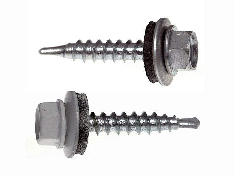 Саморез кровельный 4,8х19 RAL9003, белый сигнальный К КРЕП-КОМП (250шт) Фасовка