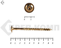 Саморезы с прессшайбой Torx, по дереву, желтый цинк  6.0х 90 мм (100 шт)