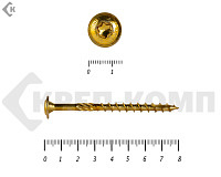 Саморезы с прессшайбой Torx, по дереву, желтый цинк  6.0х 80 мм (200 шт)