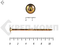 Саморезы с прессшайбой Torx, по дереву, желтый цинк  6.0х110 мм (100 шт)