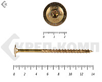 Саморезы с прессшайбой Torx, по дереву, желтый цинк  8.0х140 мм (50 шт)