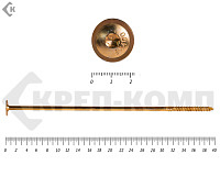 Саморезы с прессшайбой Torx, по дереву, желтый цинк  8.0х400 мм (50 шт) Распродажа