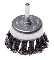 Щетка-крацовка 65 мм "чашка" со шпилькой крученная проволока, для дрели Hobbi/Remocolor (шт.)