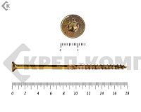 Саморезы Конструкционные, потай Torx, желтый цинк  8.0х180 мм ПРОФИ HIMTEX (100 шт)