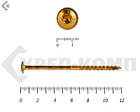 Саморезы с прессшайбой Torx, по дереву, желтый цинк  6.0х120 мм (100 шт)