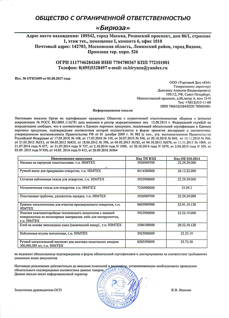 Сертификат на химический анкер 2 02