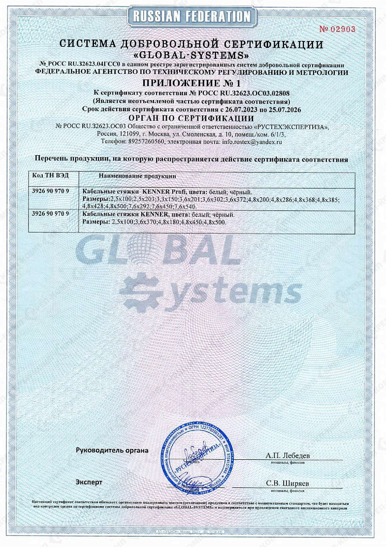 Сертификат соответствия на хомуты 01