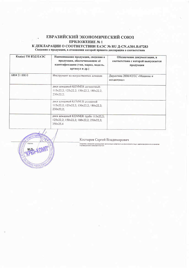 Сертификат соответствия на диски 01