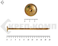 Саморезы с прессшайбой Torx, по дереву, желтый цинк  10х200 мм (50 шт)