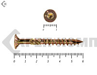 Саморезы Конструкционные, потай Torx, желтый цинк  5.0х 60 мм ПРОФИ HIMTEX (20 шт)